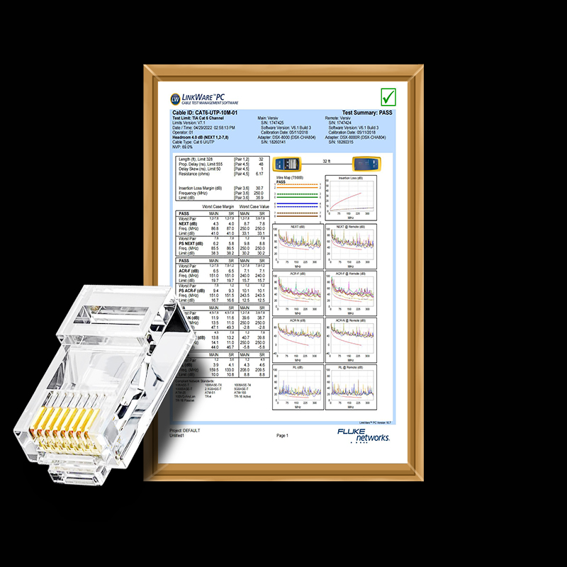 COMNEN CAT5E RJ45 Modular Plug Connector UTP Pass Through RJ45 Ethernet Connectors Crystal End Gold-Plated 8P8C Crimp Ethernet