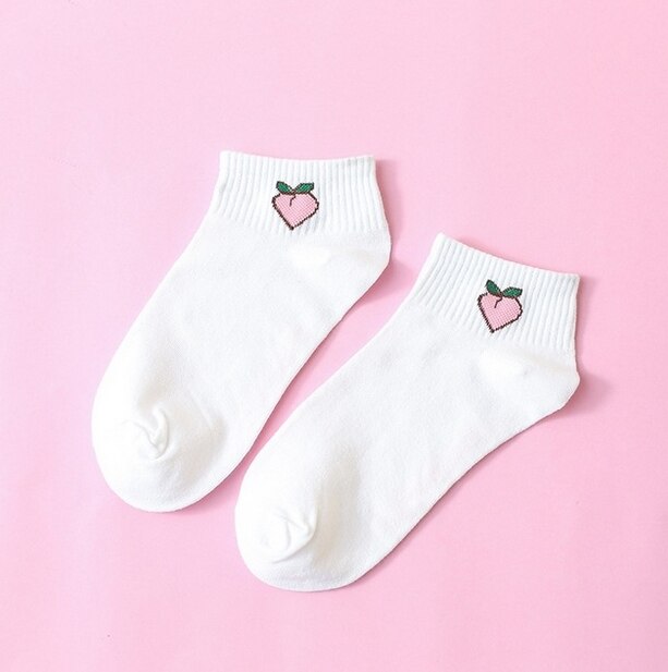 1 Pair Cartoon Cute Women Short Socks Spring Summer Autumn Cotton Fruit Comfortable Socks: 2