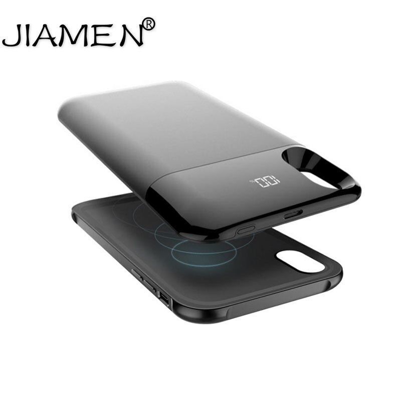 Funda de batería de carga para iPhone X XS XR XS Max, carcasa de batería de carga inalámbrica separada, carcasa de cargador de batería, pantalla Digital LED
