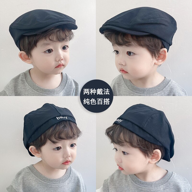 Estilo coreano bebê meninos moda letras bordado pico boné crianças chapéus casuais