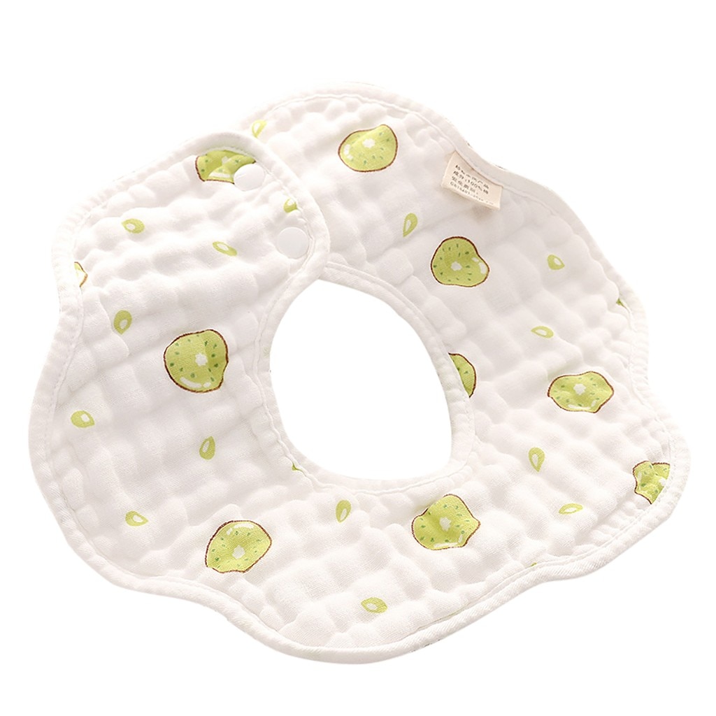 Telotuny Baby Boy Pasgeboren Zuigelingen Cartoon Afdrukken Katoen Zacht 360 Graden Roterende Slabbetjes Speeksel Handdoek Baby Slabbetjes Waterdichte 2020ap: green