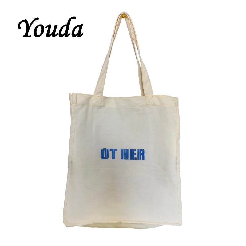 Bolsos casuales coreanos Youda, bolso de lona a la para mujer, bolso de hombro sencillo de verano para mujer, bolso de mano para estudiante literario, bolso de mano para mujer