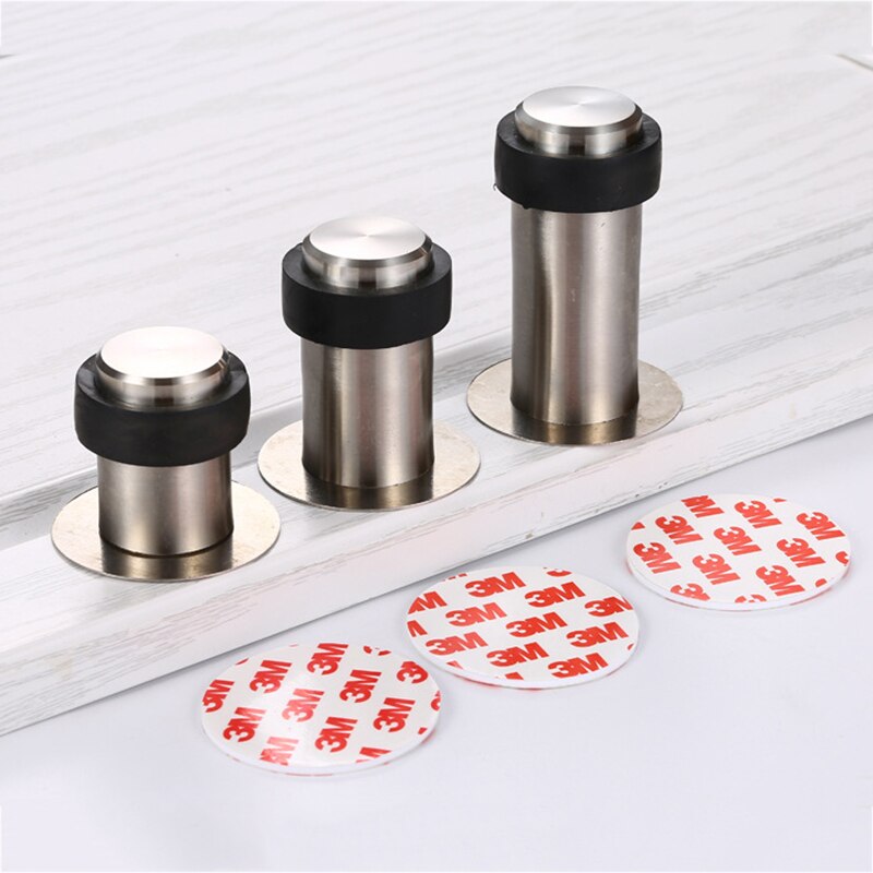 Anti-collision door stop No perforated stainless steel round door stop Safety household door stop mounted cylindrical door