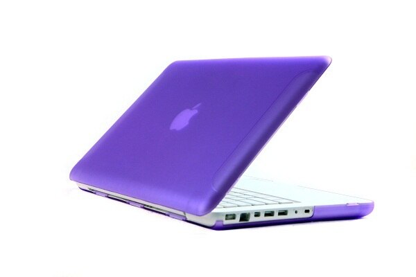 Gummieret mat mat cover cover ærme til apple macbook hvid mc516 mc207 a1342 laptop taske gratis tastatur cover: Lilla