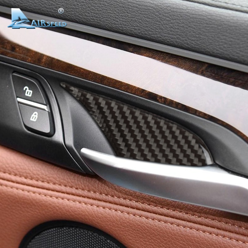 Airspeed Koolstofvezel Auto Interieur Deurklink Cover Deur Kom Sticker Decoratie Styling voor BMW F15 X5 F16 X6 14 -17 Accessorie