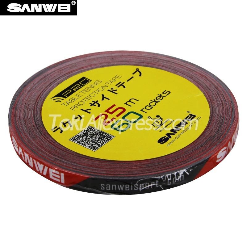 1Cm * 25M Sanwei Tafeltennis Racket Rand Tape Side Protector Originele Doel Nationale Ping Pong Bat Beschermende tape Accessoires