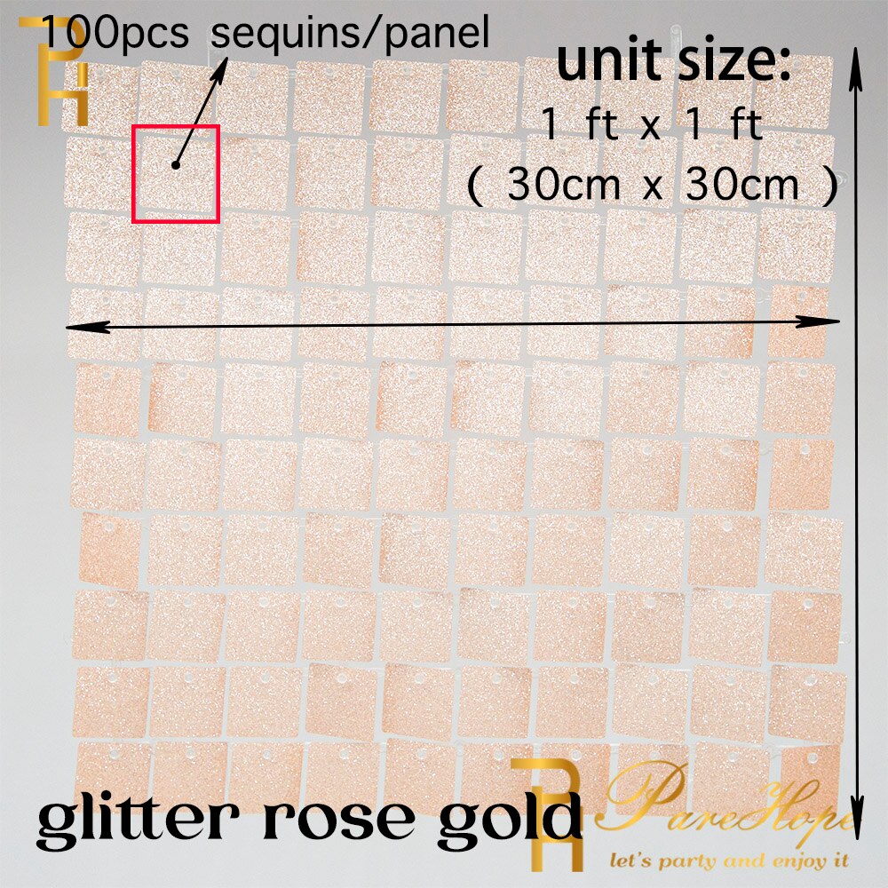 Square Pneumatic Reinforcing Plate, Pneumatic Self-Locking Plate, Bright Wall Bottom Decorative Plate: glitter rose gold