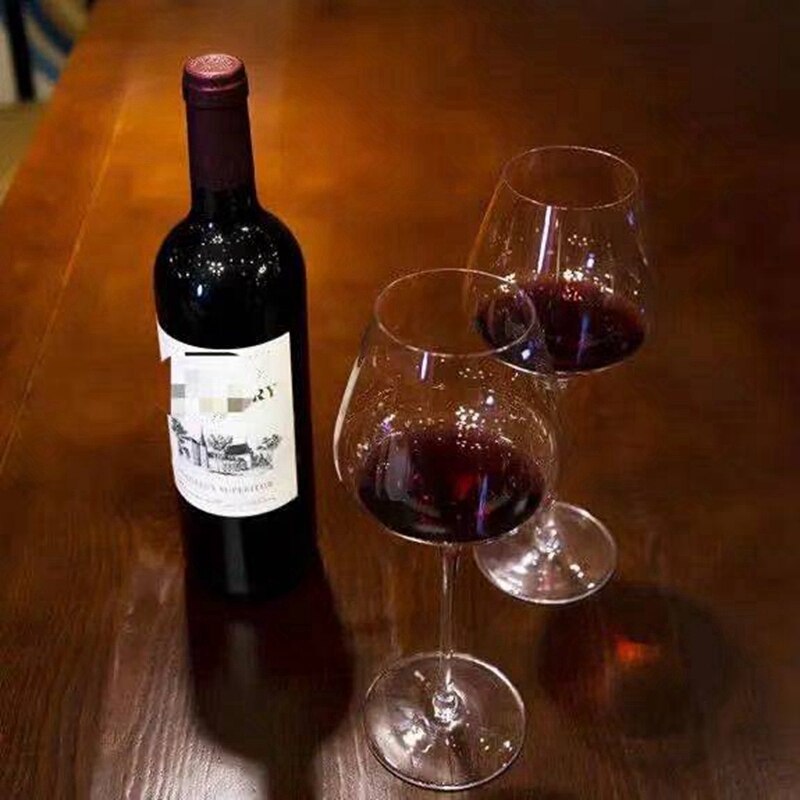 2PCS/Burgundy Crystal Red Wine Glass Large High Grade Goblet Unleaded Crystal Home Wine Glass Set Decanter