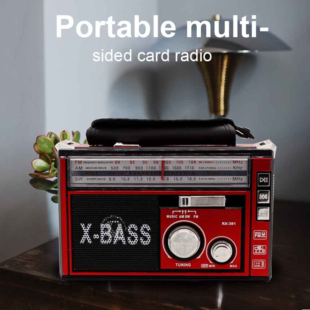 Rétro lecteur MP3 haute sensibilité Rechargeable Portable Radio lampe de poche AM FM SW Led extérieur maison multifonctionnelle TF USB