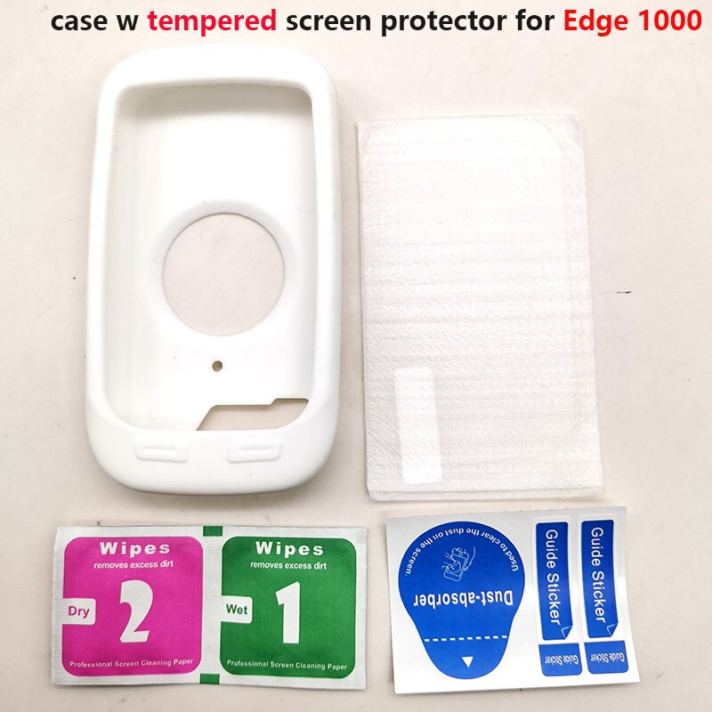 Edge 1000-funda protectora de goma para ordenador de bicicleta, Protector de pantalla para Garmin Edge 1000, GPS: White Tempered