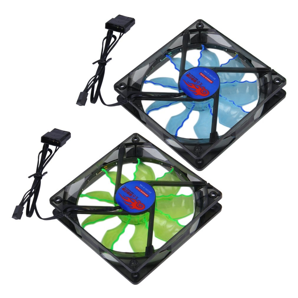 Blue Or Green Efficient Heat Dissipation Low noise Cool & Quiet 15 Blue/Green LED Desktop PC Computer Case Cooling Fan