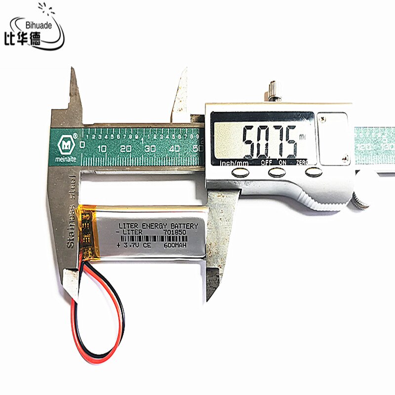 Jst  xh 2.54mm 3.7v 600 mah 701850 lithium-polymer-lipo-akku für  mp3 kopfhörer, ohrpolster, dvd-player, bluetooth-kamera