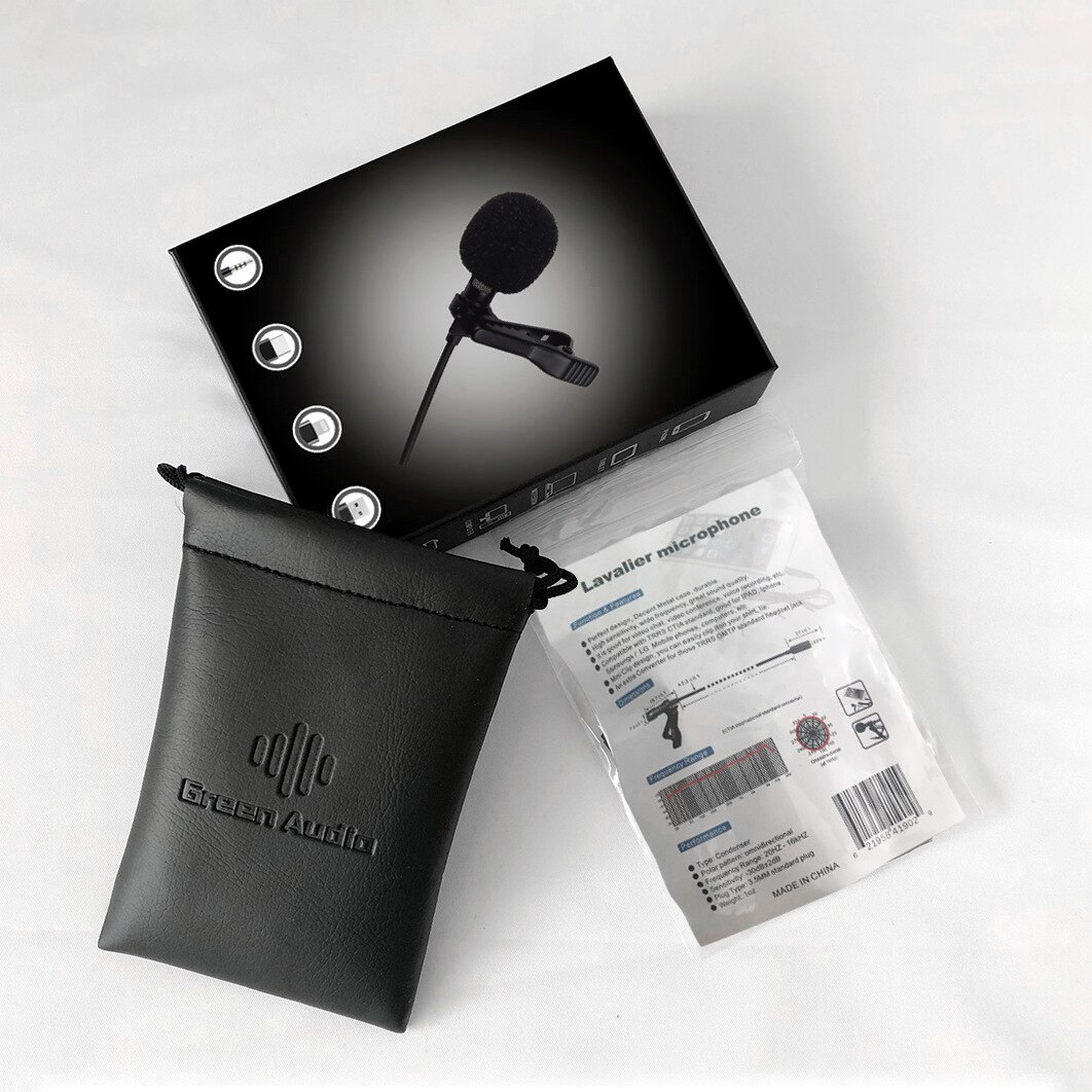 Mini microfono Set condensatore Clip-on risvolto Lavalier Mic cablato per telefono portatile per telefono Mini Stereo HiFi qualità del suono