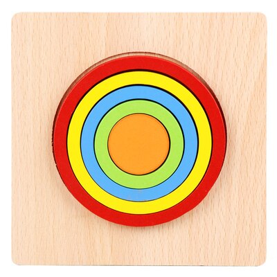 Rompecabezas de madera con formas geométricas coloridas para niños, rompecabezas estéreo para niños, juguete educativo temprano, de entrenamiento en casa: 7