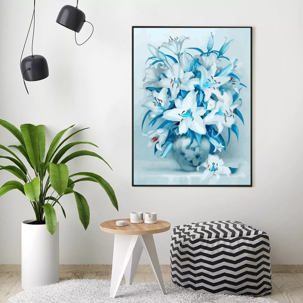 HUACAN Painting By Numbers Flower Lily HandPainted Art Dawing On Canvas Picture Kits DIY Home Decoration