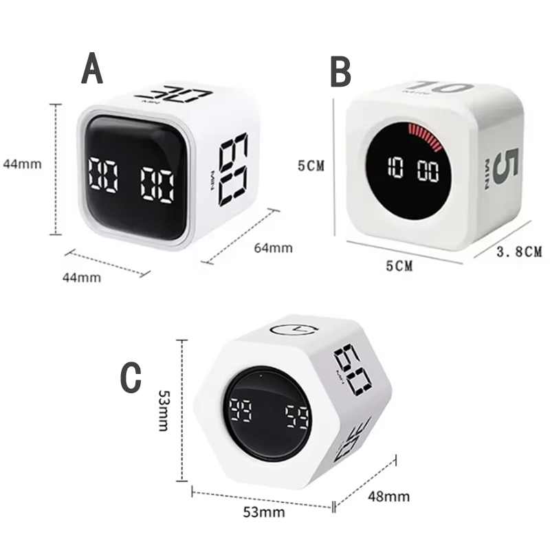LED-Anzeige, Produktivität, Würfel-Timer, Schwerkraftsensor, Umdrehen, voreingestellte Zeit, Dual-Modi, Countdown, Kochen, digitaler Timer-Ofen