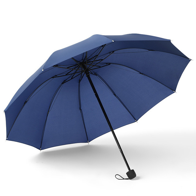Parapluie à réflecteur automatique à trois volets avec 10 bandes réfléchissantes, coupe-vent, parasol, pour voyage: Normal blue