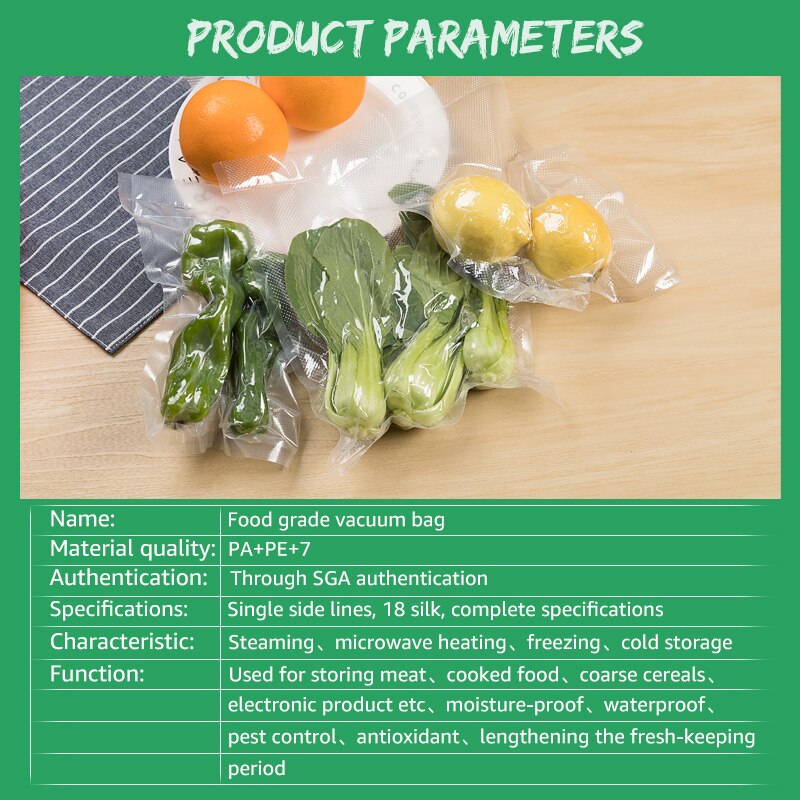 ANIMORE Vacuum Packaging Rolls12x500 15x500 20x500 25x500 28x500 Vacuum Heat Sealer Food Saver Bags Food Storage Bags FB-01