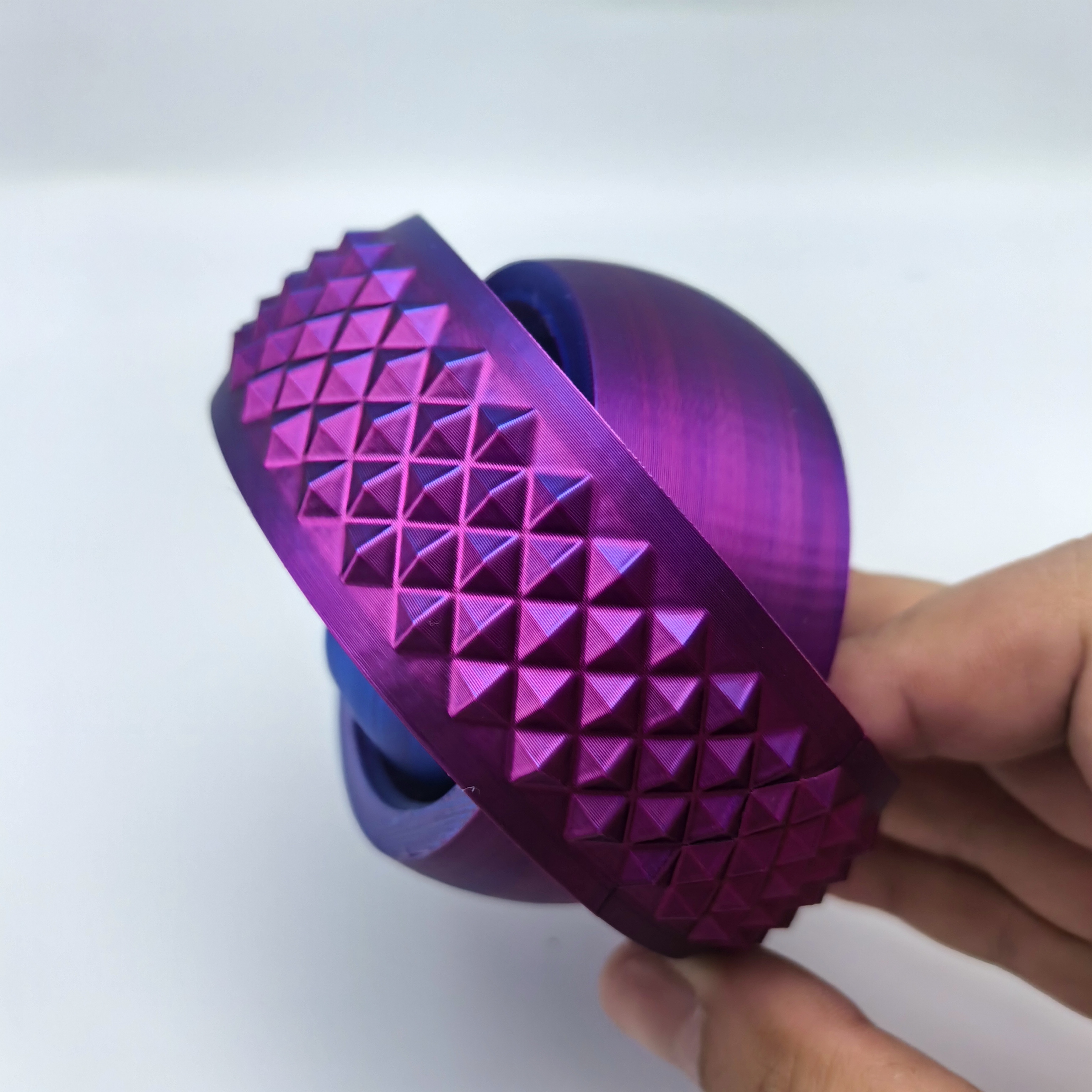 Novo brinquedo de bola rotativa impressa em 3d, giroscópio universal em forma de o, rotação por gravidade, alívio de ansiedade, descompressão, brinquedo legal: Cinza claro