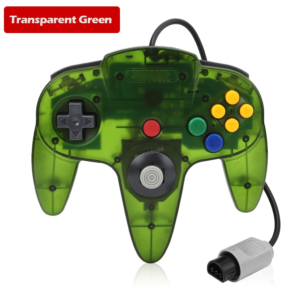 For N64 Controller Classic Wired Remote Control Gamepad Gaming Joystick Retro Video Game System For N64 Console Joypads: green