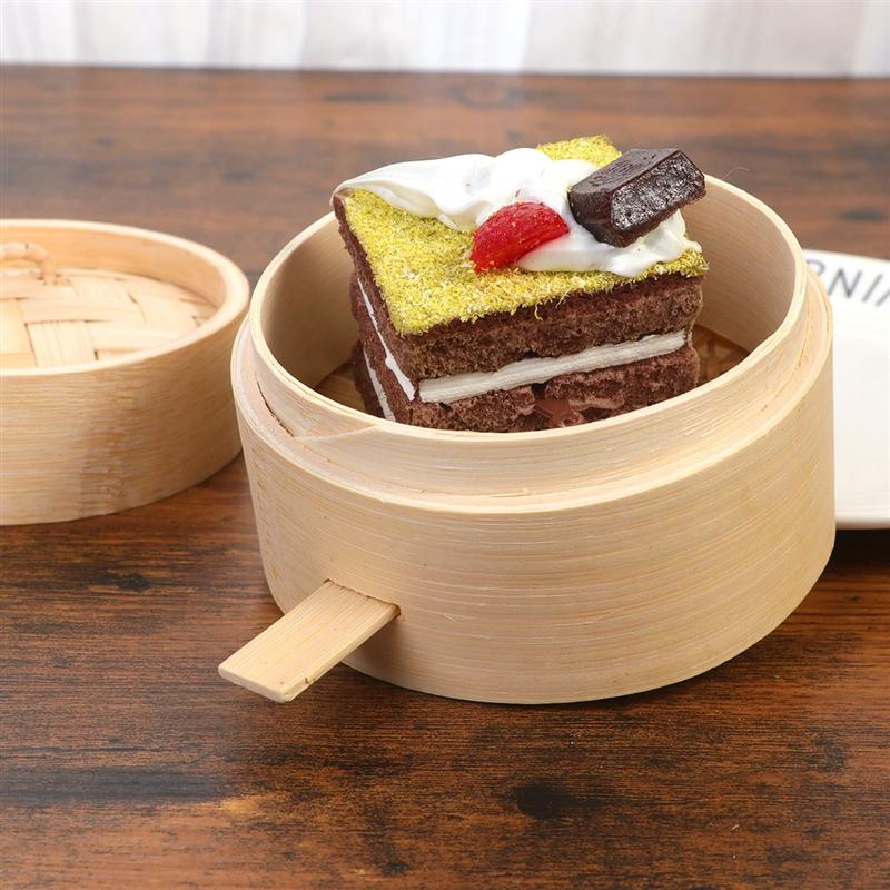 1 Set Wooden Steamer Round Steamed Rack Chinese Steam Basket And Cover For Food Buns Dumplings Dessert Cooking