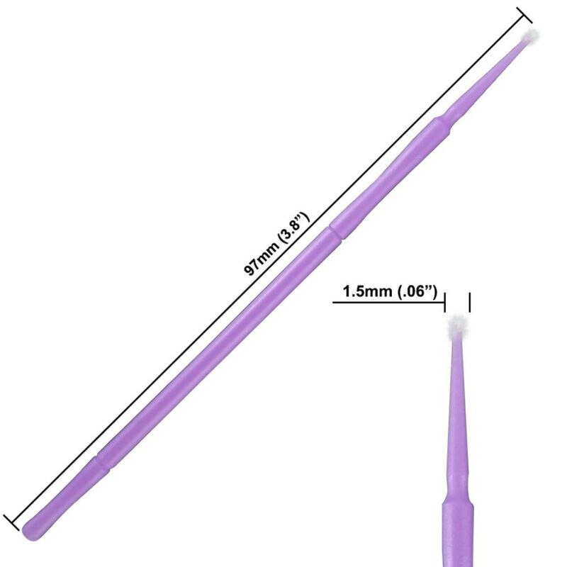 100pcs/set 1.5mm Disposable Micro Applicator For Automotive Paint Chip Repair Car Gap Cleaning Purple