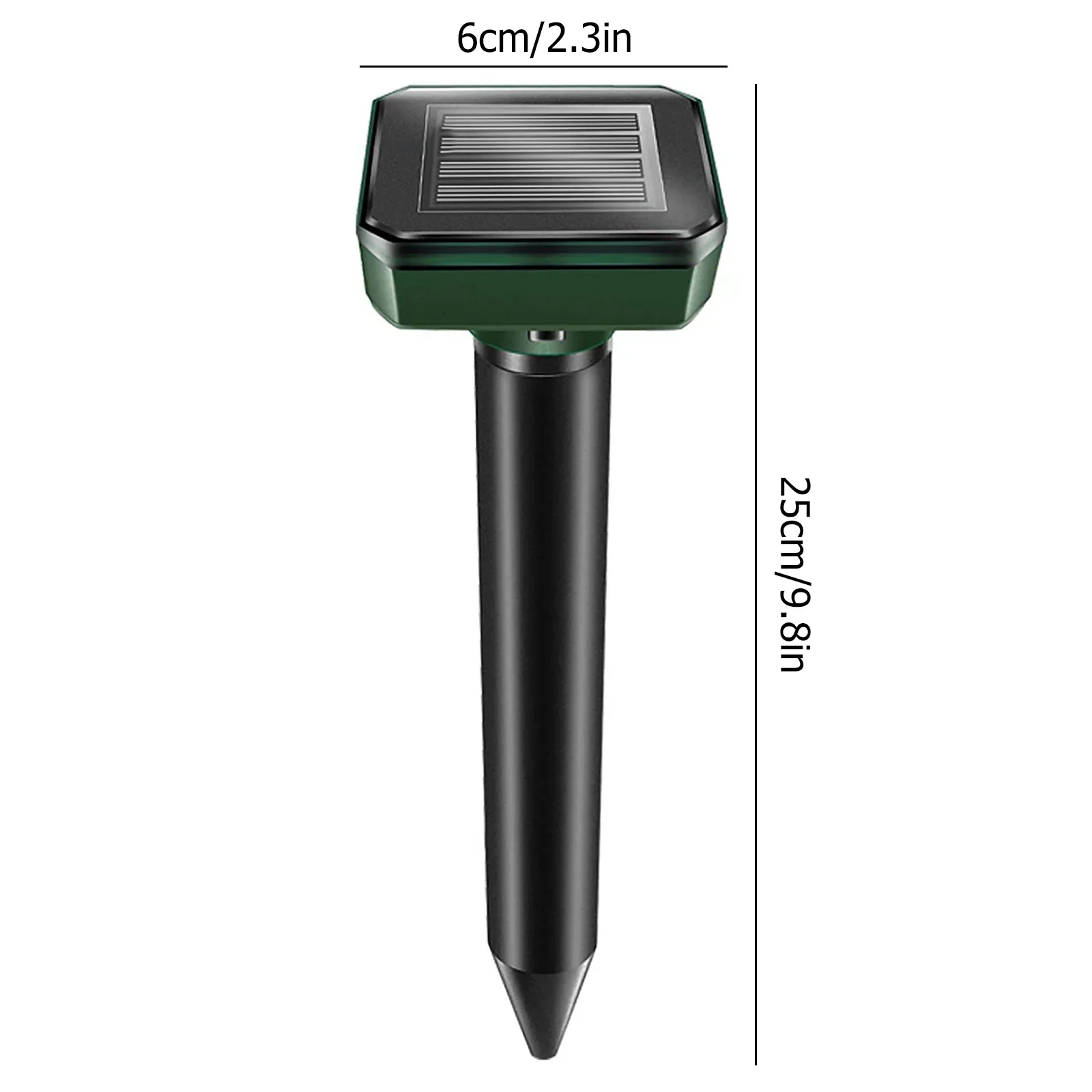 12PCS Solar Powered Pest Repeller Ultrasonic Mole Repellent Gopher Vole Snake Rodent Chaser For Lawn Garden Pest Control: Light Grey