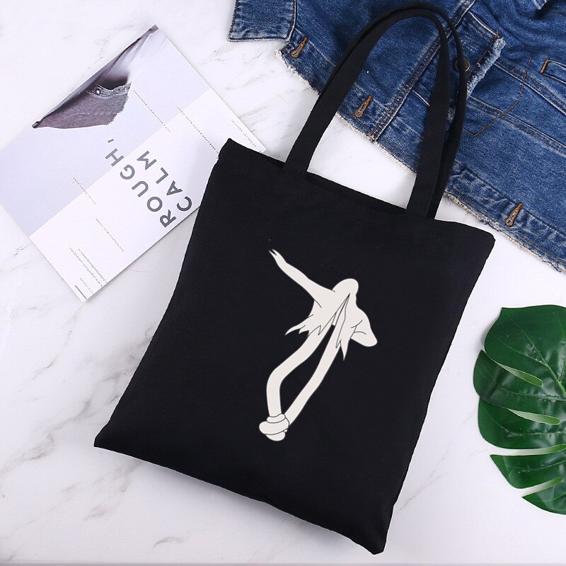 Ghostemane Blac Female Handbags Handbag Canvas Bag Tote Ladies Casual Shoulder Bag Reusable Shopping Bags