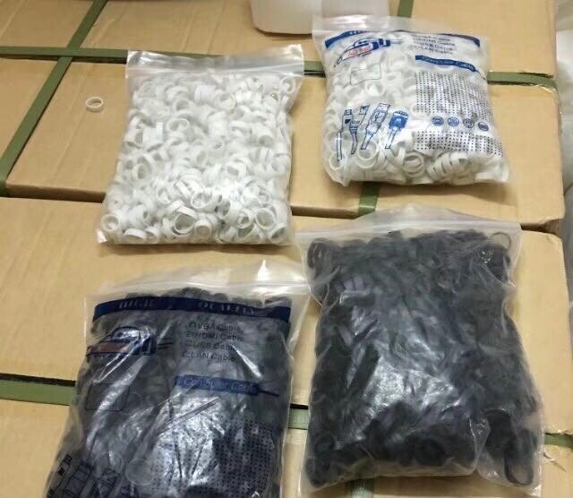 500pcs/ Factory Earphone Headphone Protector Film coil rubber coil black data cable rubber binding ring