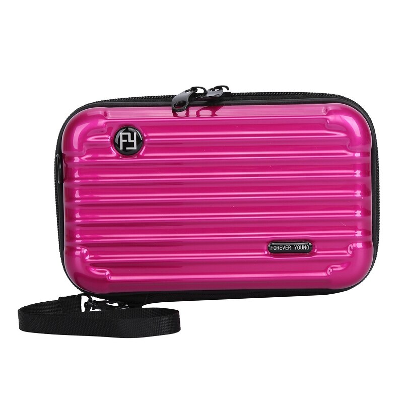 Cosmetische tas voor dames, was- en reistas, zwart, rood, borstzak, diagonaal, koreaans, schattig, handtas met handvat: Rood