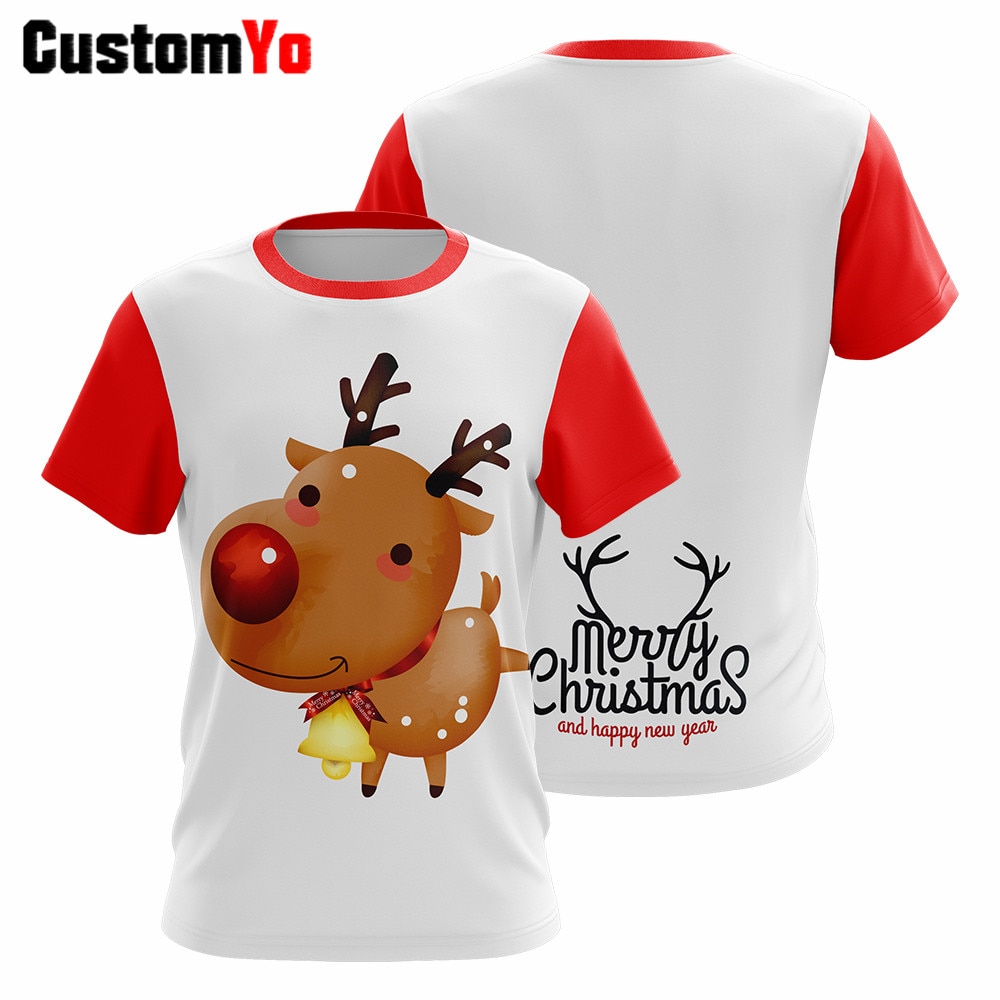 Profession Custom Christmas T-shirt Activity Short Sleeve Polyester Uniforms