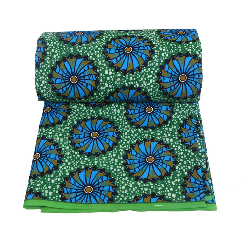 Tela africana con estampado de con cera y poliéster africano de Ankara para vestido de , 6 yardas,