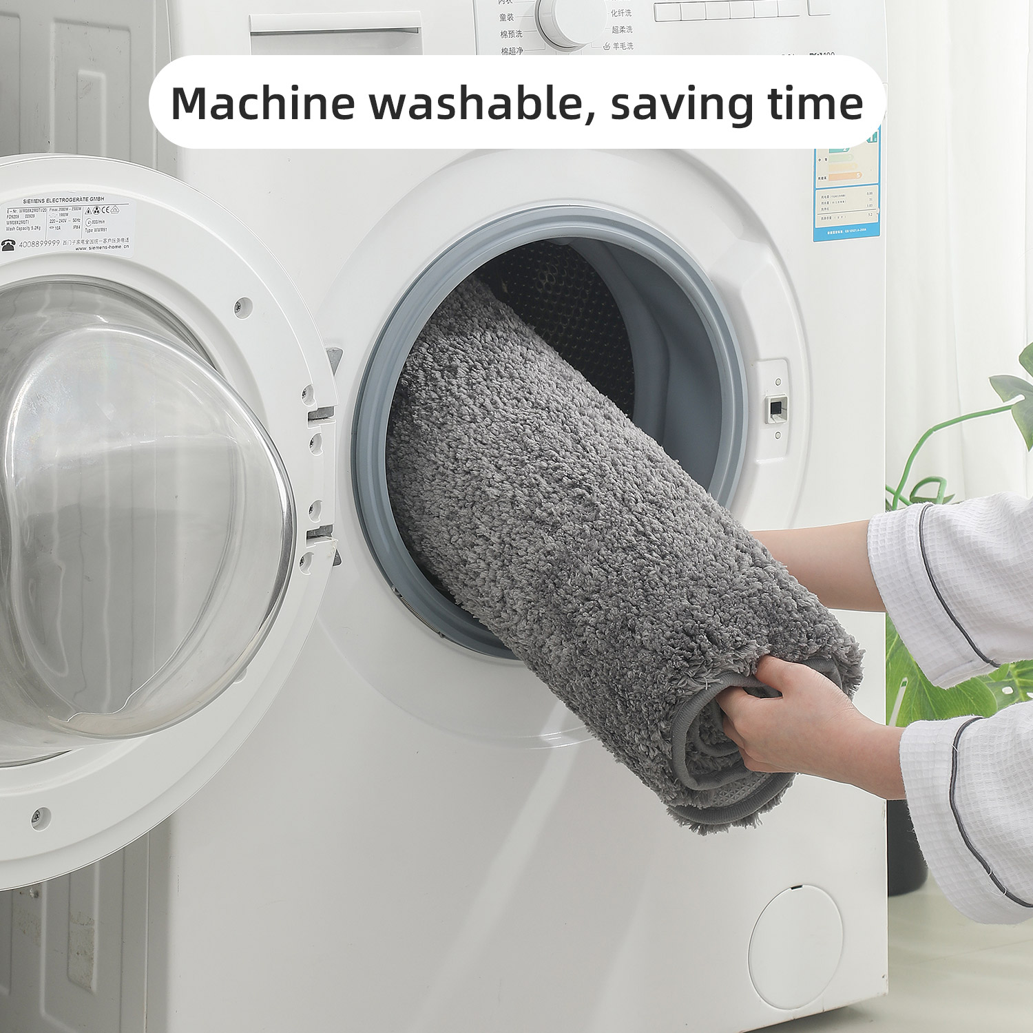 Alfombra de suelo de felpa gruesa suave y cómoda, alfombra de baño, Alfombra de dormitorio, Alfombra de sala de estar, alfombra de baño absorbente y antideslizante, hom