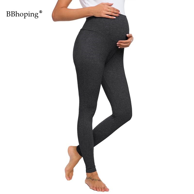 Kvinders barsel yoga bukser elastisk legging stretch blød graviditetstøj i fuld længde pasform mave skinny afslappet barsel bukser