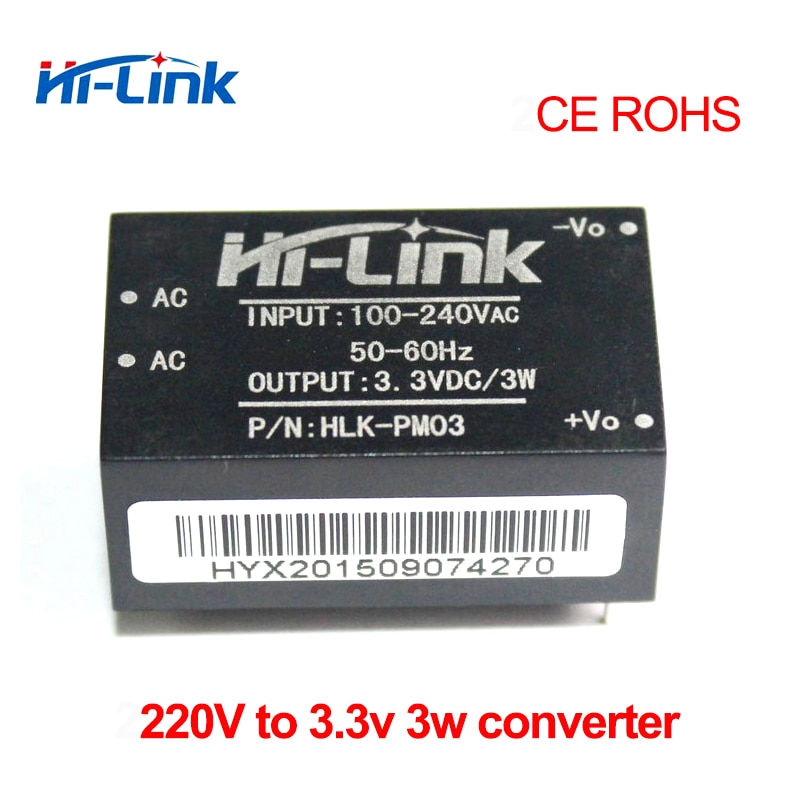 2 stks/partij HLK-PM03 220 v 3.3 V 3 W AC DC geïsoleerde step down voedingsmodule