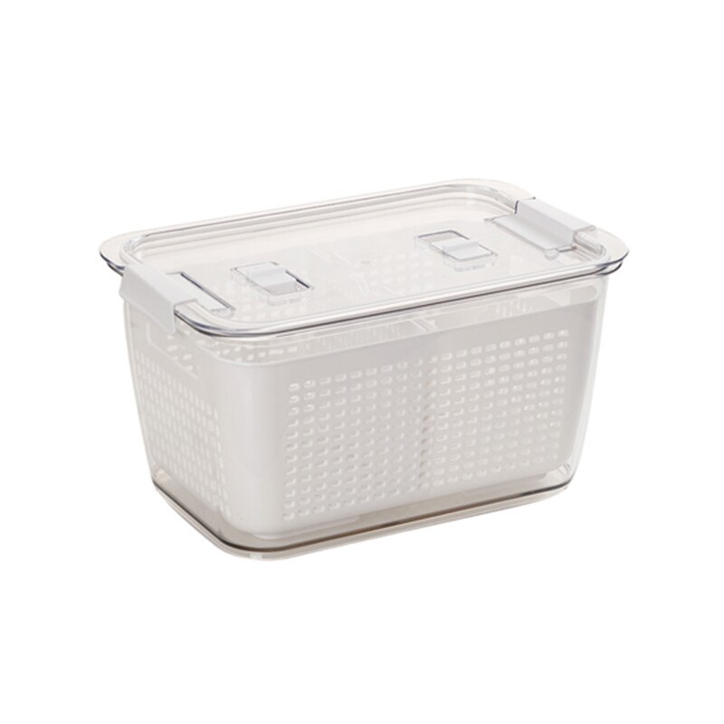 1pcs Fresh Produce Storage Containers Fridge Drip Basket Produce Saver Refrigerator Storage Basket Set Fresh Vegetable Fruit: M white