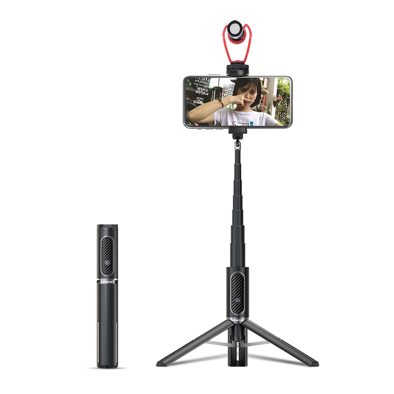 Ulanzi SK-02 Vertical Shooting Bluetooth Remote Control Selfie Wireless Vlog Selfie Tripod Monopod Extend Microphone LED Light
