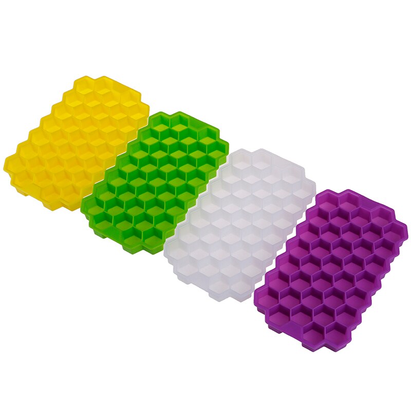 1Pcs 37 Kubussen Thuis Honingraat Vorm Silicone Ice Cube Tray Mold Opslag Container