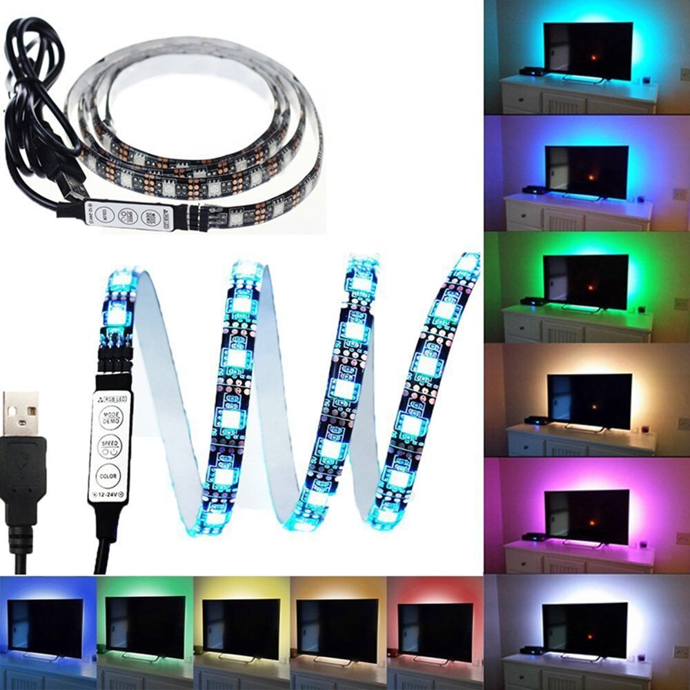 Usb led light strip rgb tape flexibele neon tv backlight verlichting voor pc smd 5050 5v fita diode lamp ambilight Party ledstrip ruban