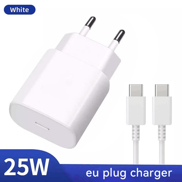 Usb 25w -laturi tyypin c pikalatauspuhelimen virtalähde samsung galaxy  s22 s21 s20 qc3.0 note 20 a52 a71 -puhelimen laturiin: Eu