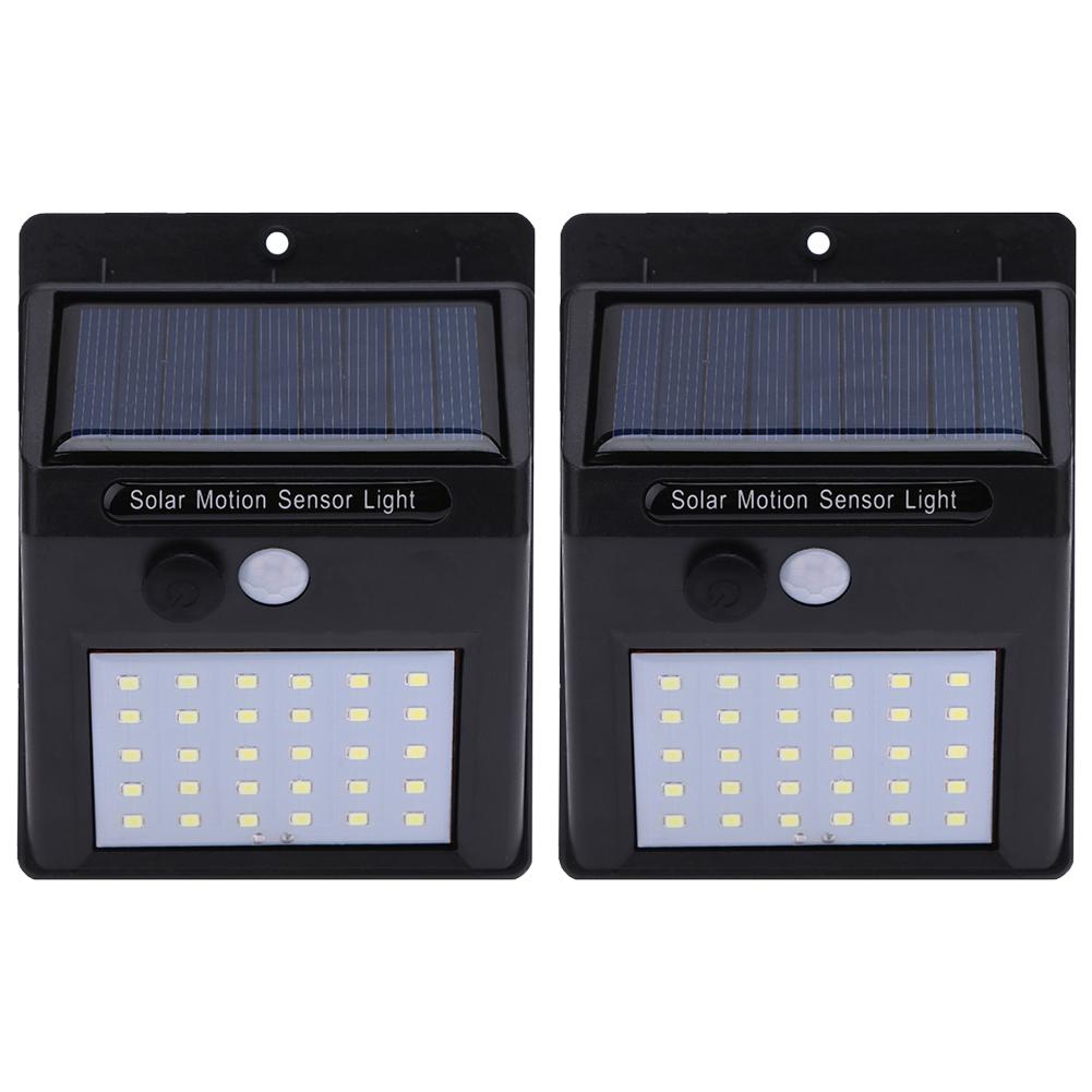 4pcs 30LEDs Solar Light Solar Powered human body induction Wireless Solar Lamp Waterproof Outdoor Garden Wall Lamp LED light: 2Pcs