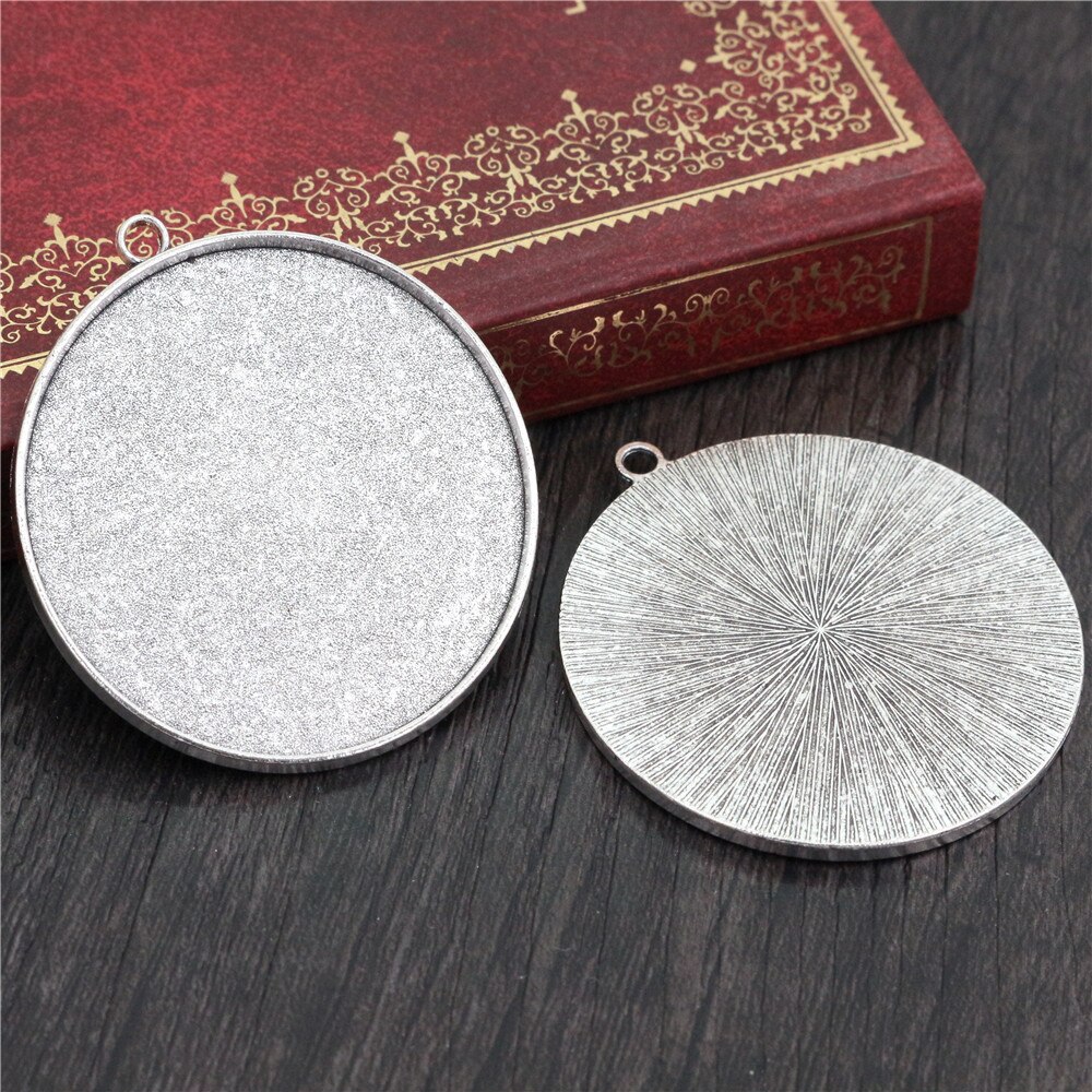 5 sztuk/partia 40mm wewnętrzna rozmiar Antique Bronze i posrebrzane czarne kolory Plated Fashion Style Cabochon baza ustawienie Charms wisiorek: A3-59
