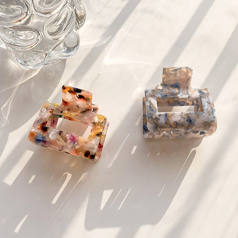 Leopard Print Hair Claws Geometric Hair Clamp Grab Hair Styling Hair Clips for Women Girls Hairpin Hair Accessories