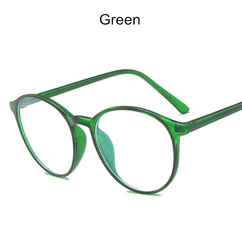 Lunettes rondes en plastique pour femmes, Anti-lumière bleue, pour myopie, Vintage, Tr90, monture optique, pour ordinateur: green