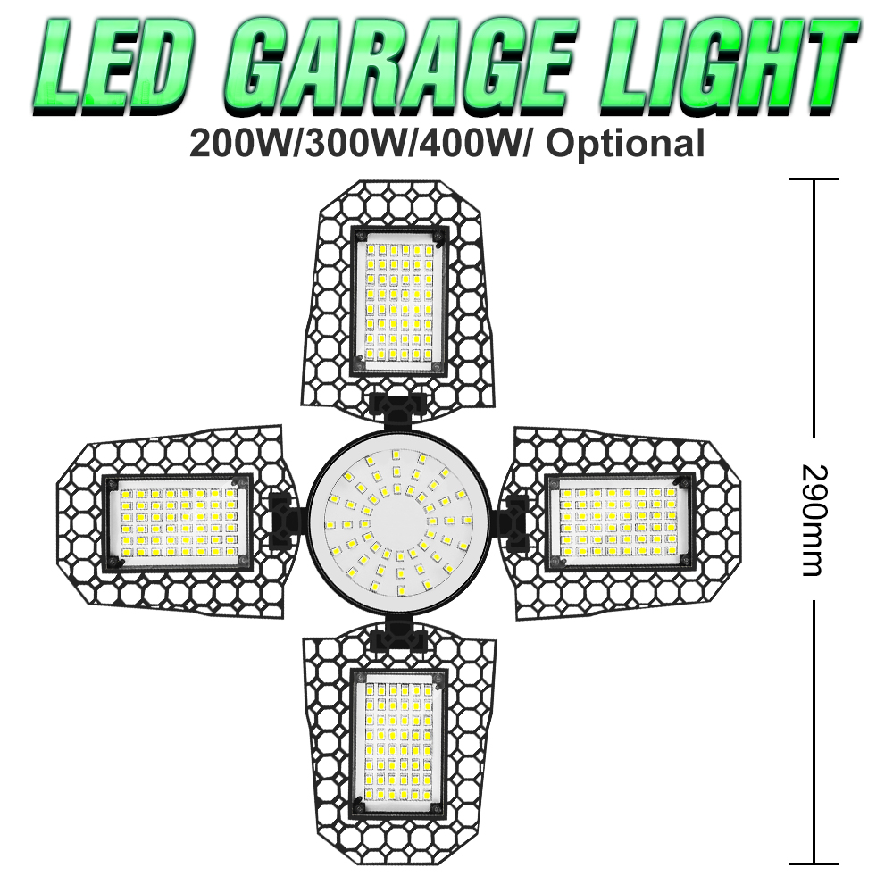 200w led-garagepære  e27/e26 lamper 100w deformerbar foldbar til hjemmelager 150w værksted, kælder  ac85v-265v 3000k/6000k