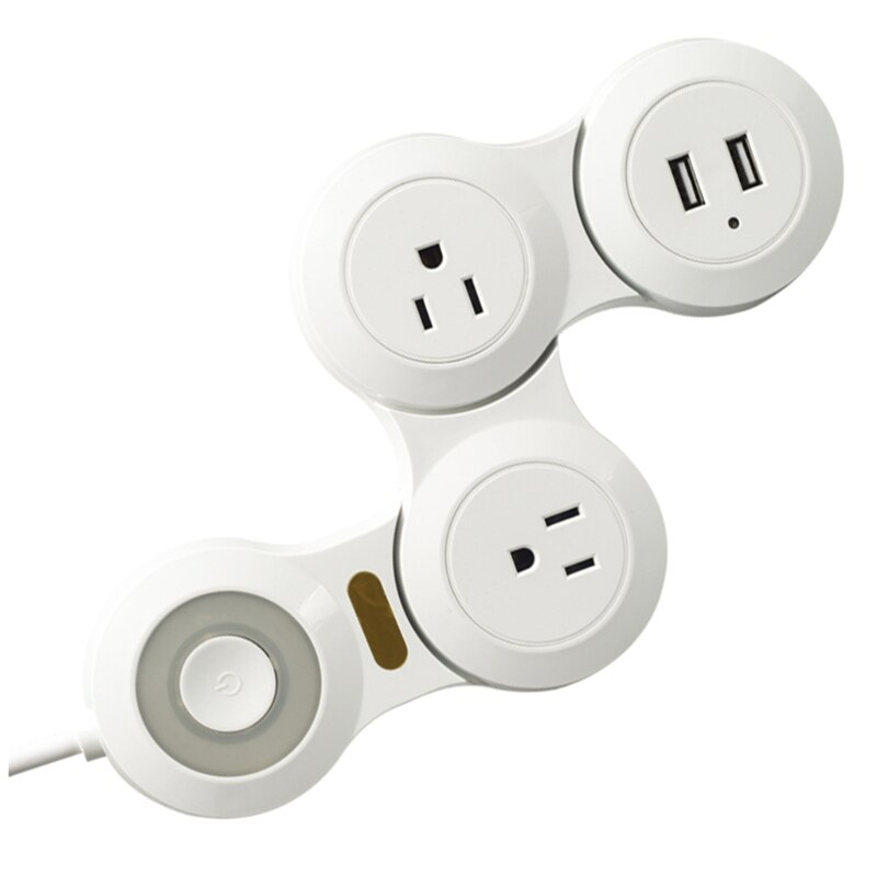1 pcs US 3/4/5 digits flexible and flexible American standard rotating power strip SB charging strip power strip T8NA: 3-A