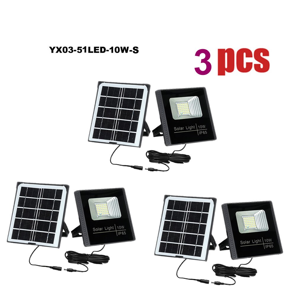 Led Tuin Solar Split Panel Licht Muur Beveiliging Garage Yard Indoor Thuis Straat Dek Hek Solar Lampen Schijnwerper W Split kabel: seperable 51LED 3pcs