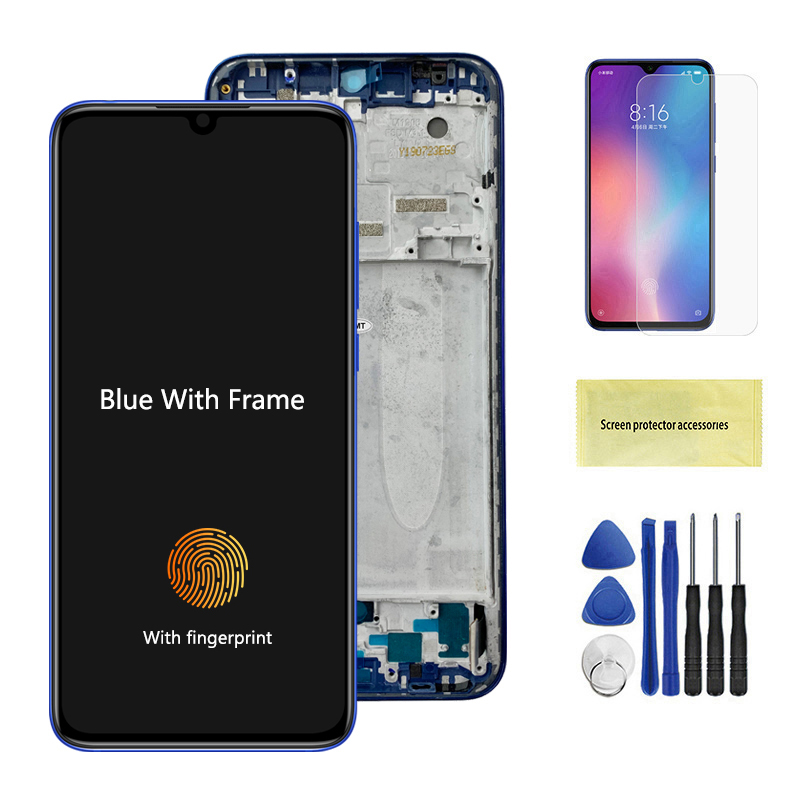 AMOLED for Mi A3 M1906F9SH Display with Frame, for Xiaomi Mi CC9e Lcd Display Touch Screen Digitizer Assembly Replacement CC9E: ORANGE RED