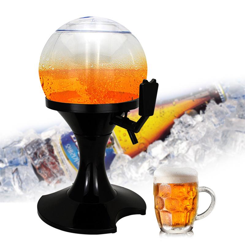 3.5L Spherical Beer Dispenser Machine Liquor Wine Juice Beverage Dispenser with Built-in Ice Container Drink Dispenser Bar Tools
