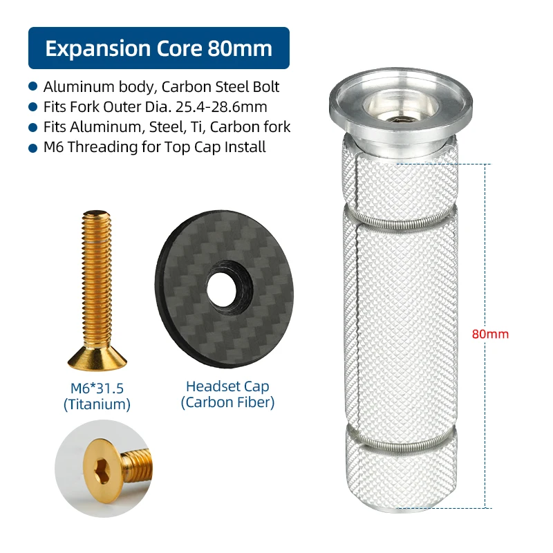 Plugue de compressão de bicicleta, parafusos de expansão de fone de ouvido, inserção de tigela, montagem de tampa superior, 1 1/8 ", porcas expansoras, âncora de garfo de carbono: Cáqui escuro